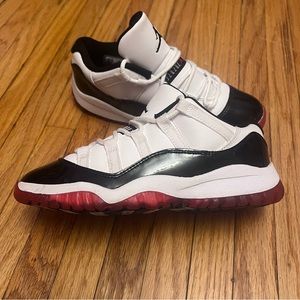 $145 Nike Air Jordan 11 Low PS Concord Bred White Black 505835-160 Kid Size 2Y